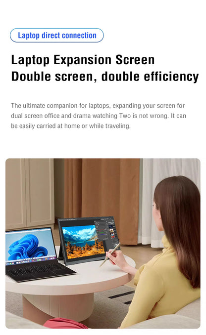 Anmite 10.5-Inch Portable Monitor 1280P HDR 15:10 Low Blue Light For XBox PS4 / 5 Switch Cell Phone PC Loptop Extension